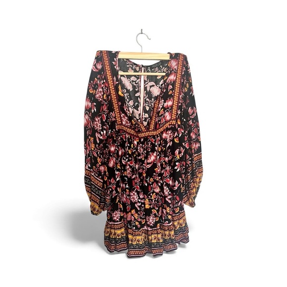 Rachel Zoe Tops - Rachel Zoe Large Top Floral Boho 3/4 Balloon Sleeve Blouse Multicolor Peasant